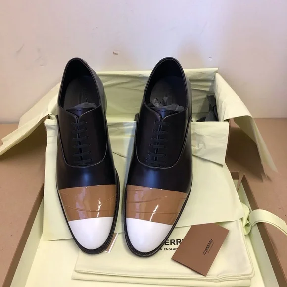Burberry Sturges Tape Detail Leather Oxford Shoes - Picture 6 of 10